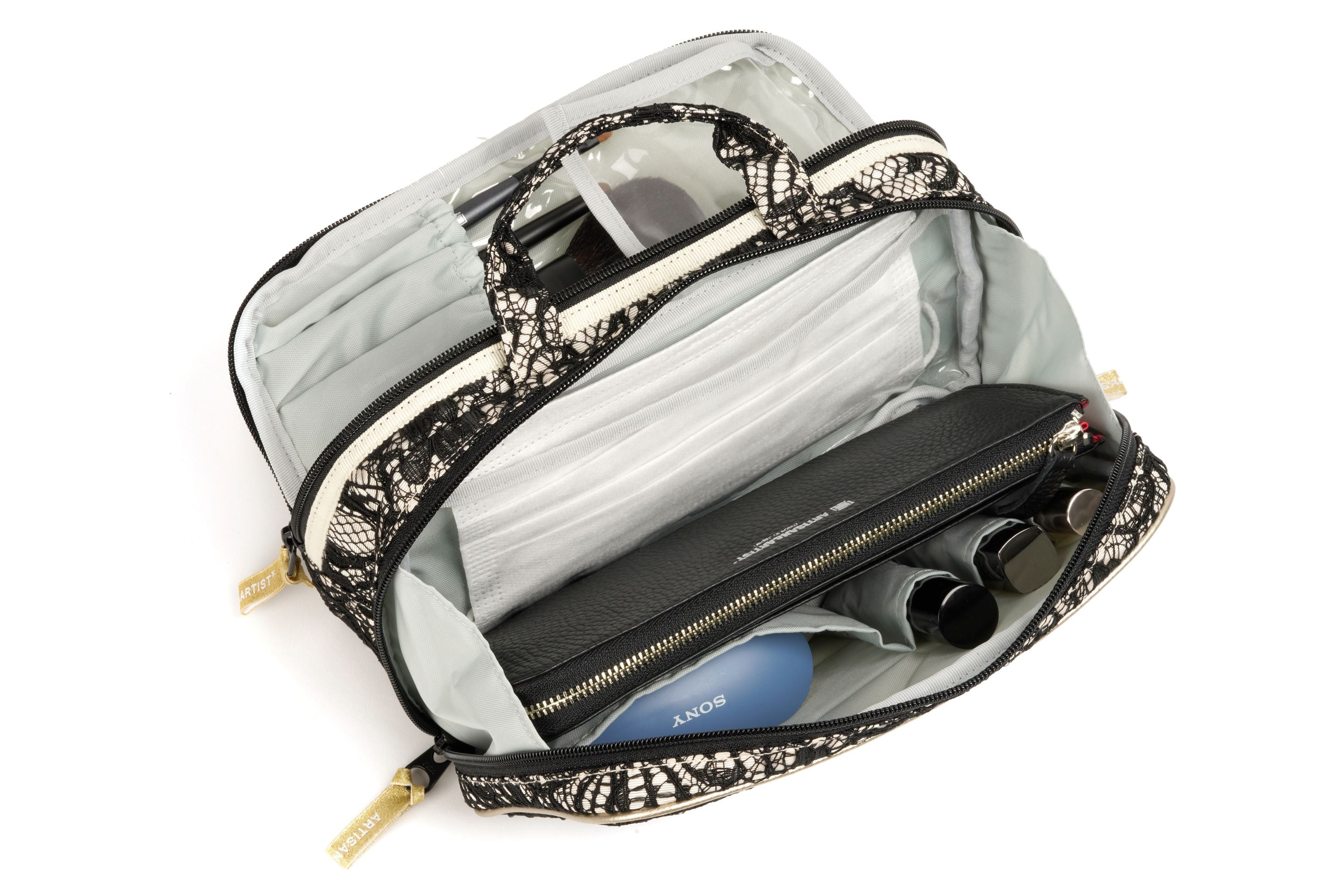Classic Monotone - Large Slope Shape Makeup Bag - CM120