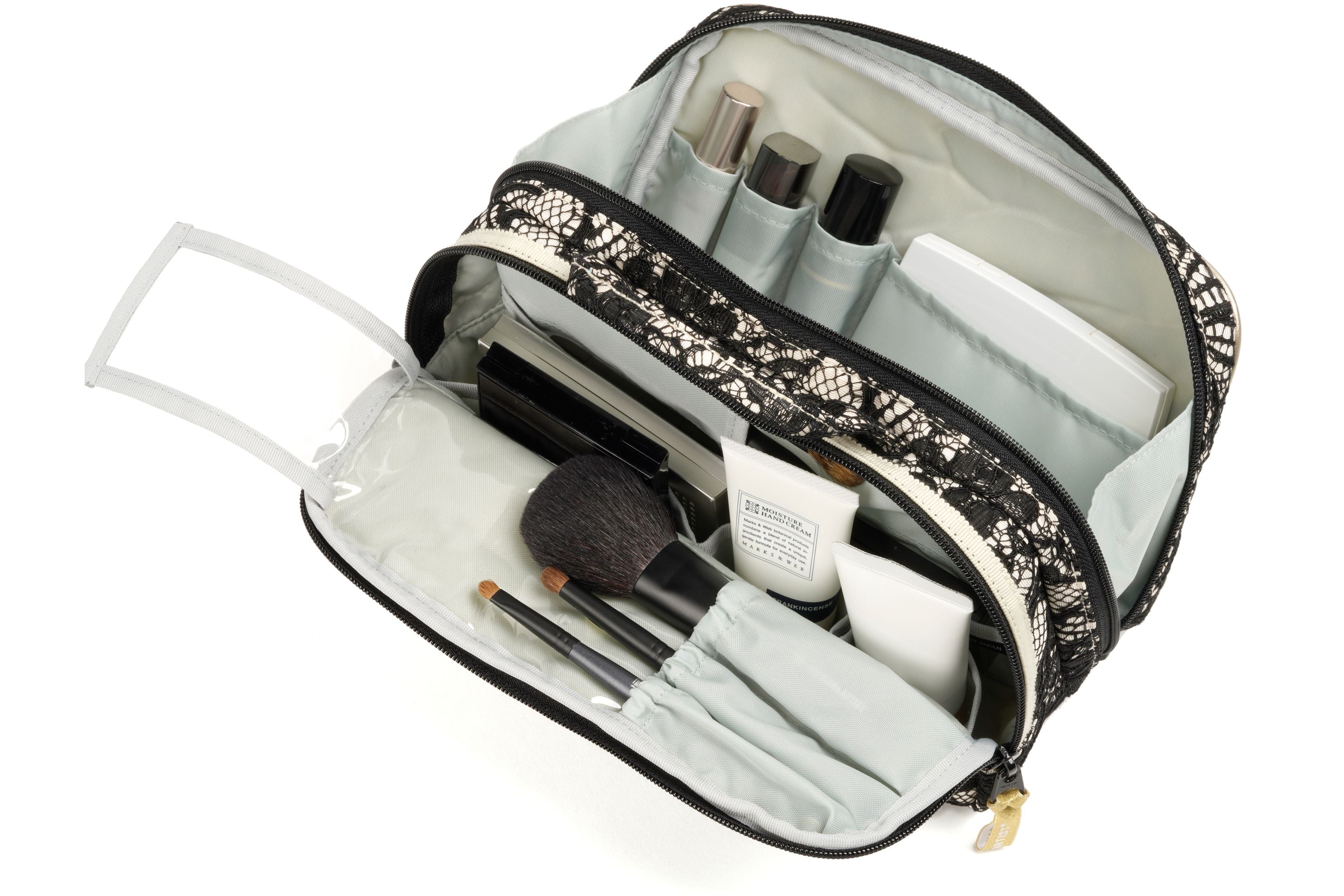 Classic Monotone - Large Slope Shape Makeup Bag - CM120