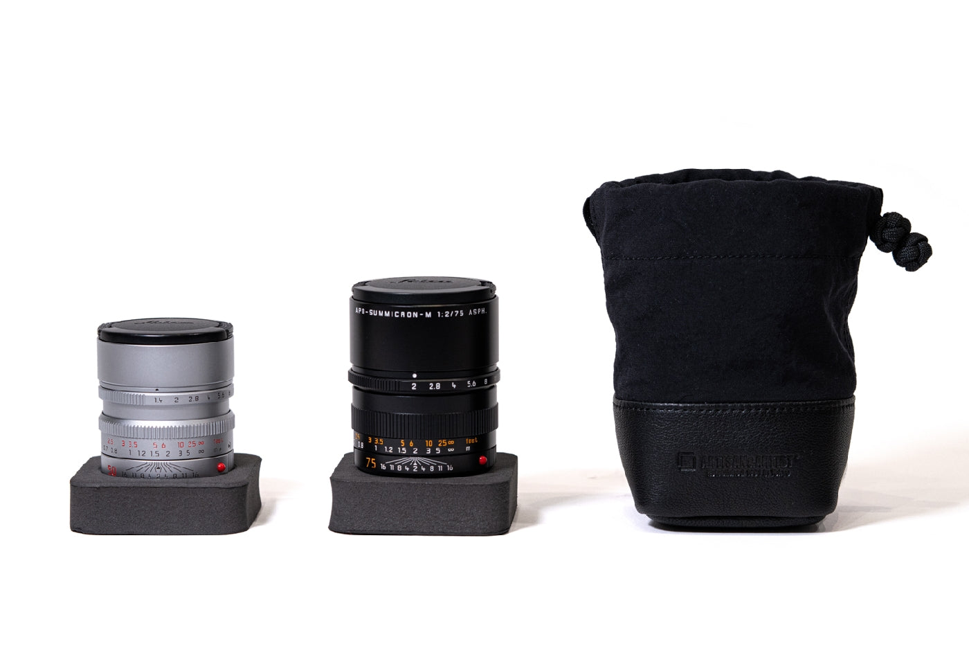 ACAM-LP120 Fabric and Leather Camera Lens Pouch (S)