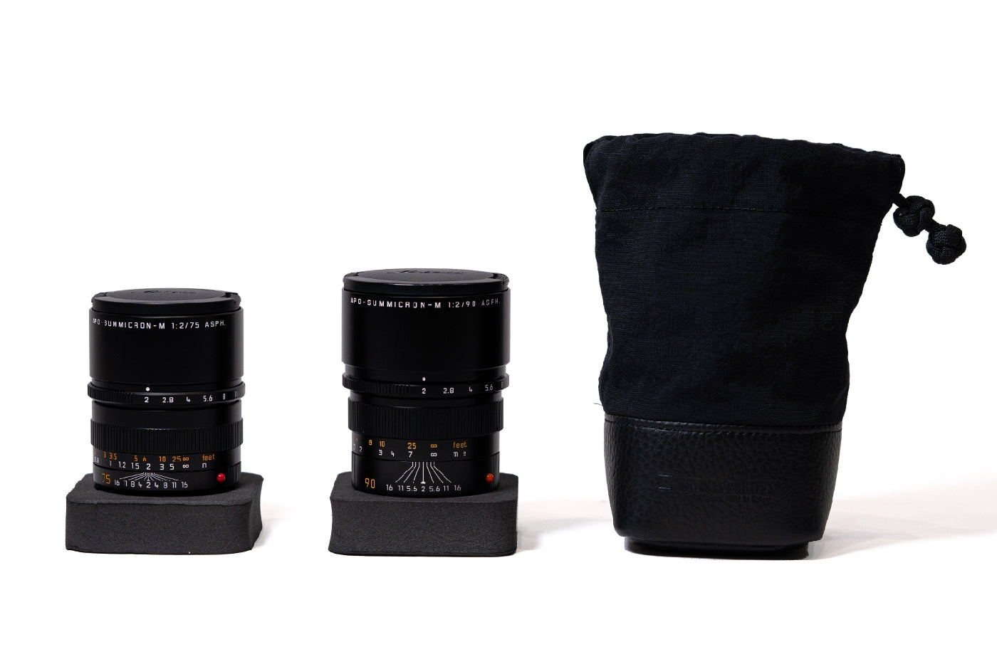 ACAM-LP140 Fabric and Leather Camera Lens Pouch (M)