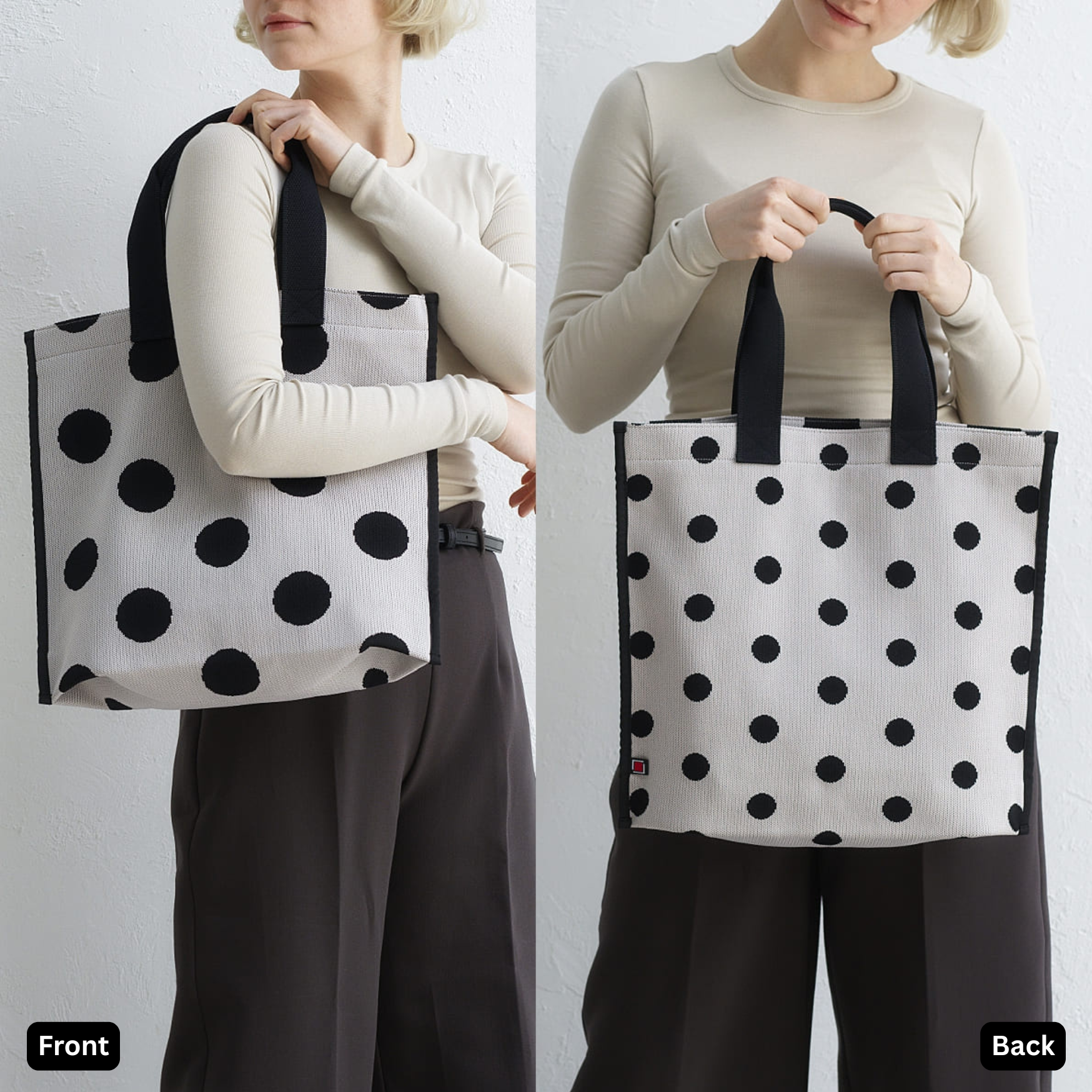Journal Dots 2-Way Knit Tote Bag - JT210