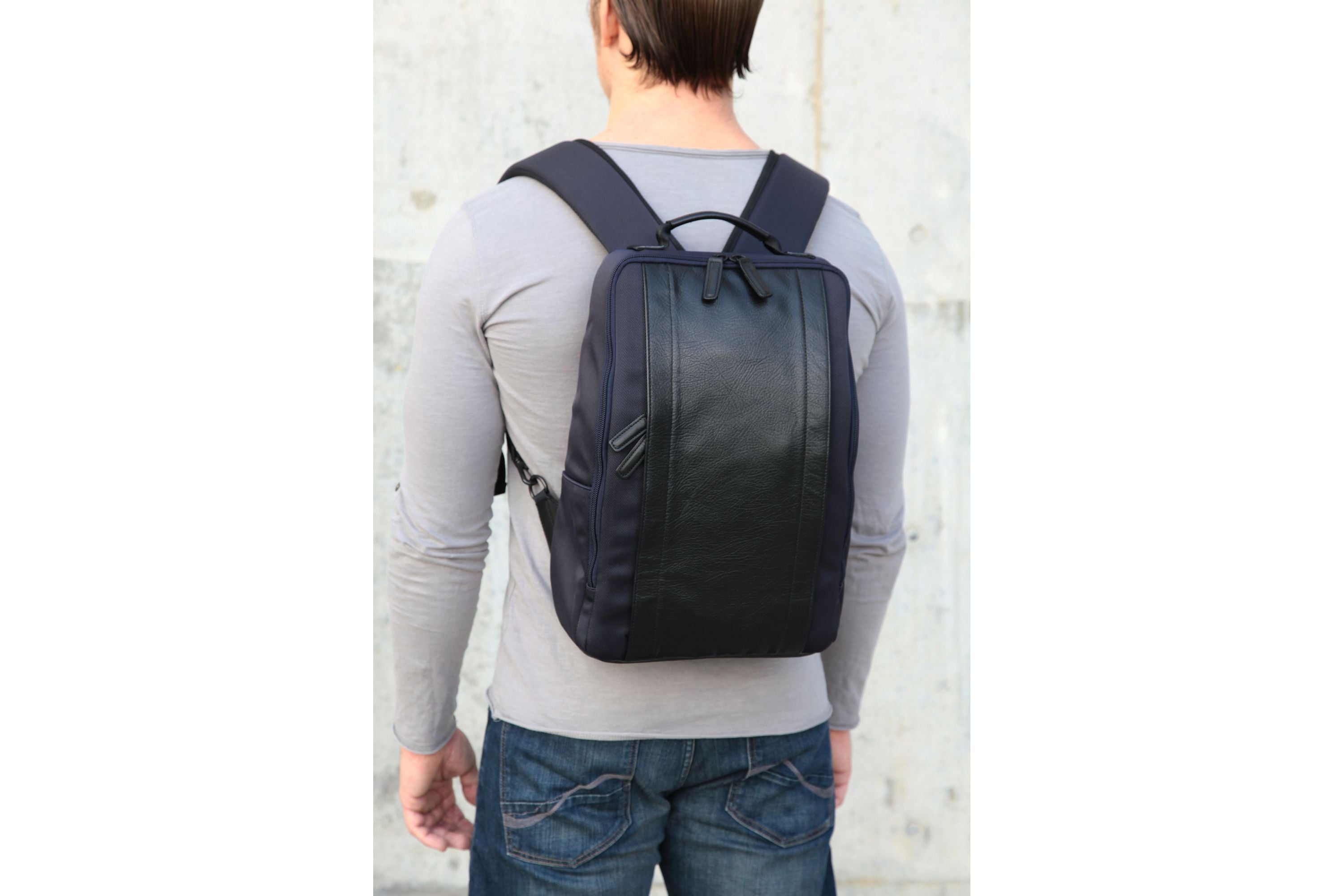 RR4-06C Leather Panel Backpack