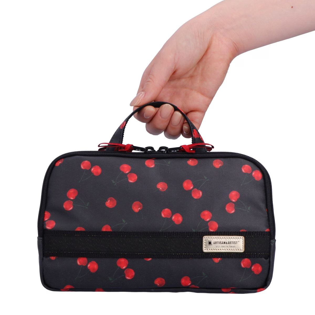 Cherry Up! - Large Slope Shape Makeup Bag -  6WP-HE120