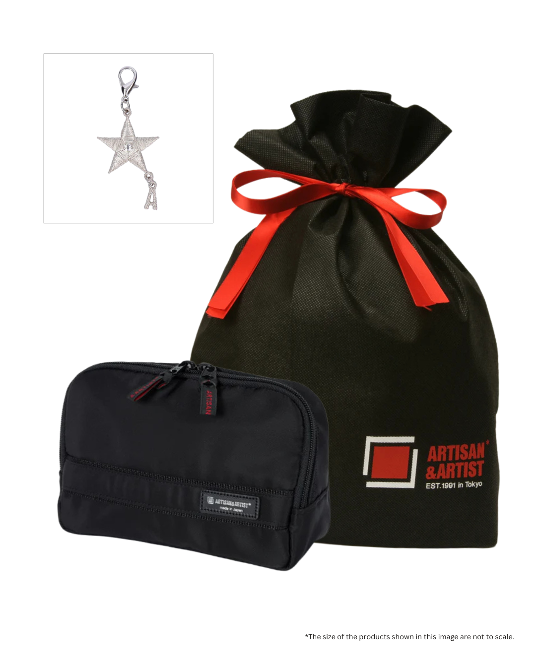 The Classic Series Slope Shape Pouch and Custom Stitched Star Motif Charm Set