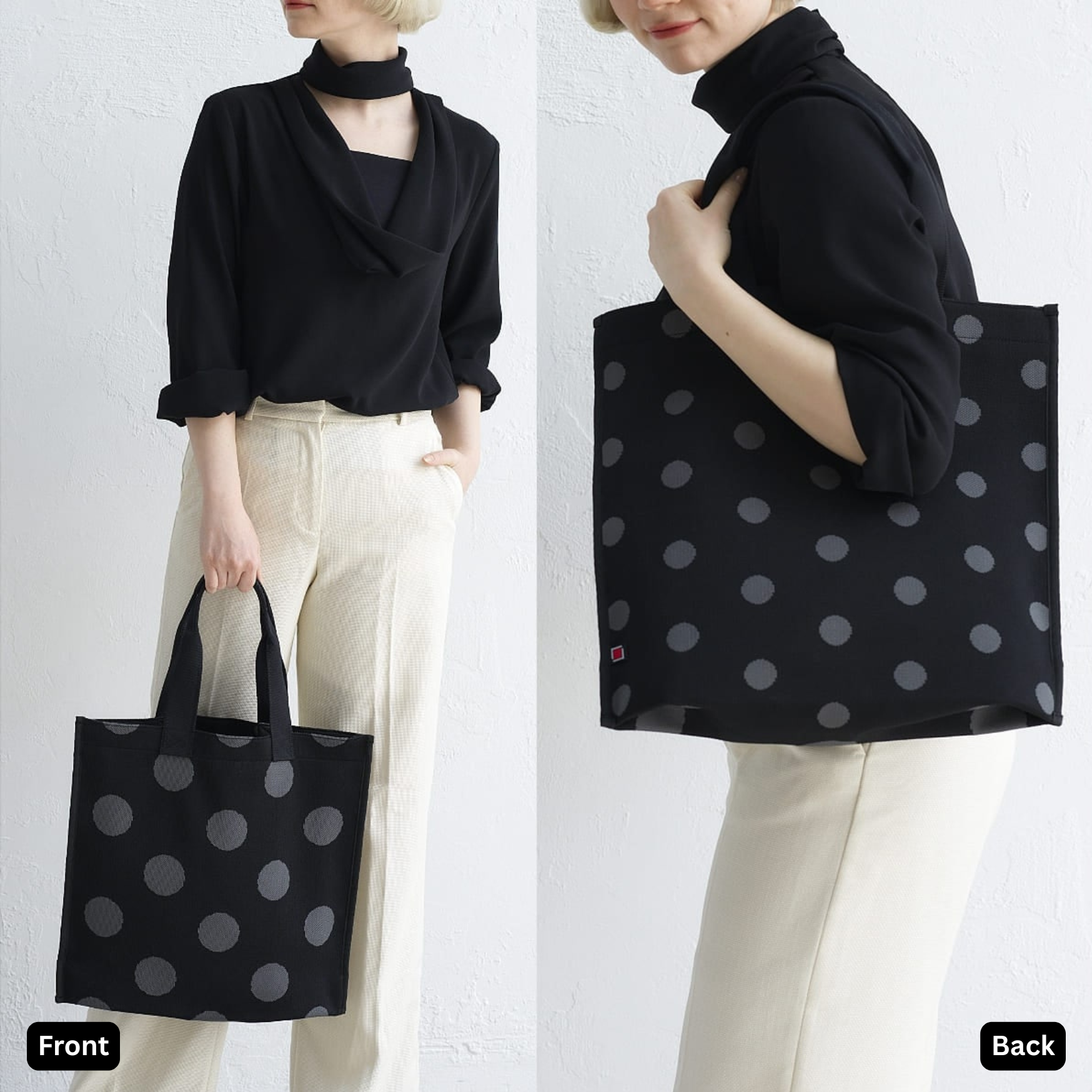 Journal Dots 2-Way Knit Tote Bag - JT210